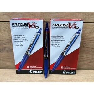 Pilot Precise V5 RT Refillable Retractable Rollerball Pens Extra Fine Blue 24-Pk